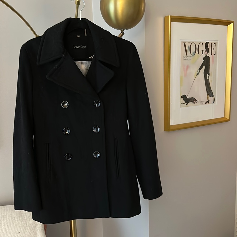Calvin Klein Double Breasted Black Women’s Peacoat | Size 2